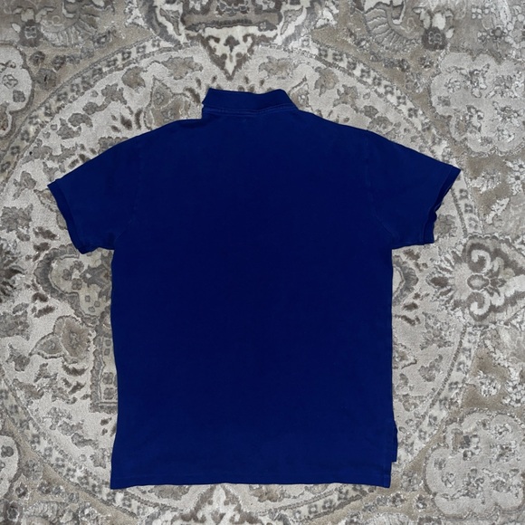 Polo by Ralph Lauren Men's Polo Shirt in Deep Blue with Orange Accents - Picture 4 of 4